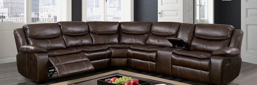 Furniture of America - Pollux Sectional in Brown - CM6982BR-SECTIONAL View 1