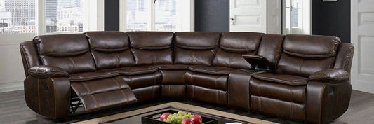 Furniture of America - Pollux Sectional in Brown - CM6982BR-SECTIONAL View 1