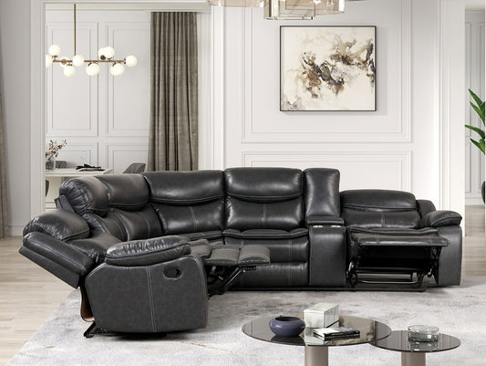 Furniture of America - Pollux Sectional in Dark Gray - CM6982DG-SECT View 2