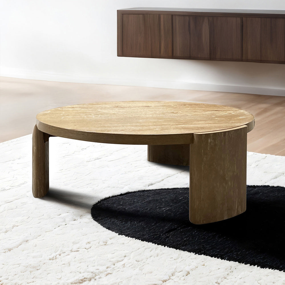 Furniture of America - Poltimore Round Cocktail Table in Oak - FM4220AK-C View 1