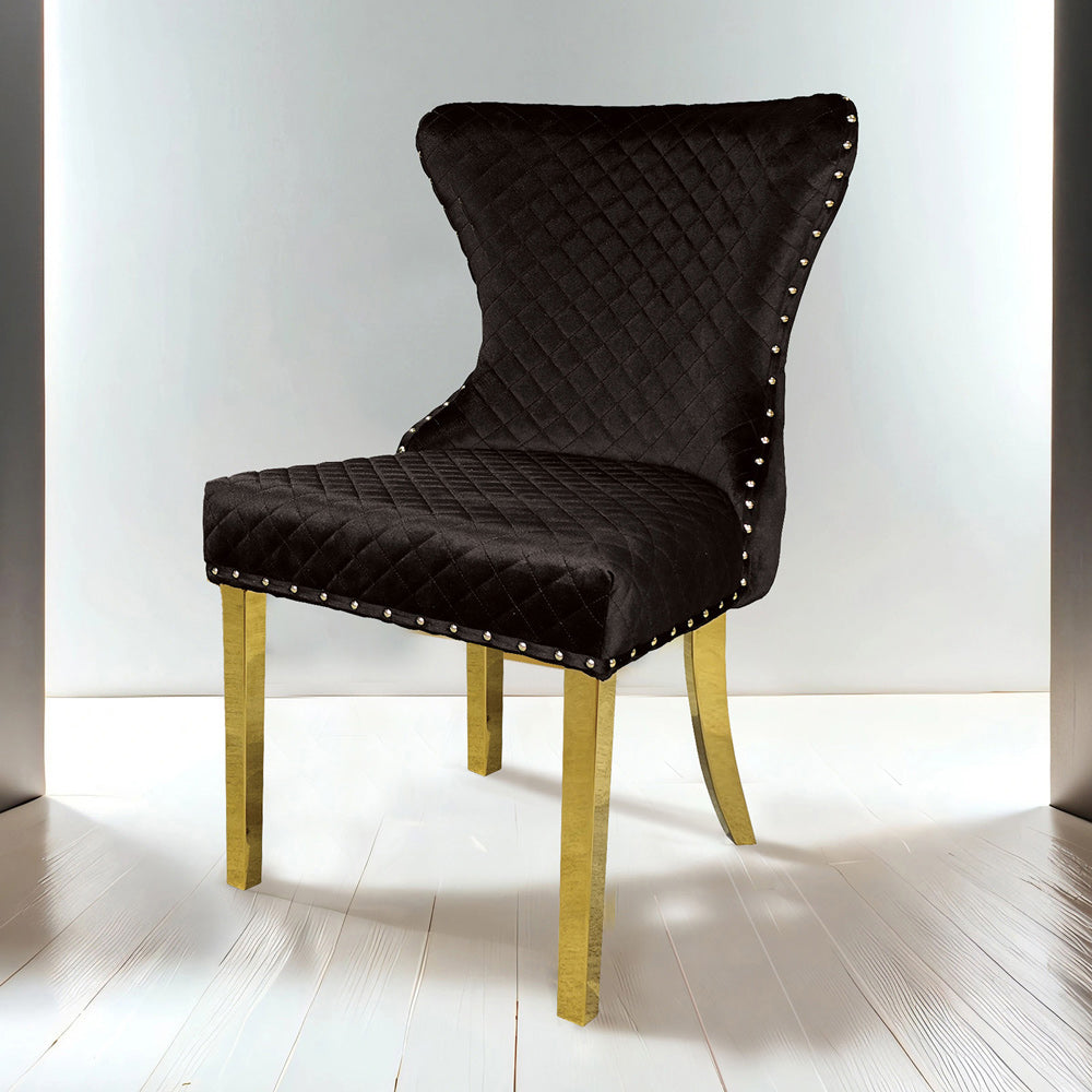 Furniture of America - Portanova Gold Chair Set of 2 in Black - FM33015BK-SC-2PK View 1