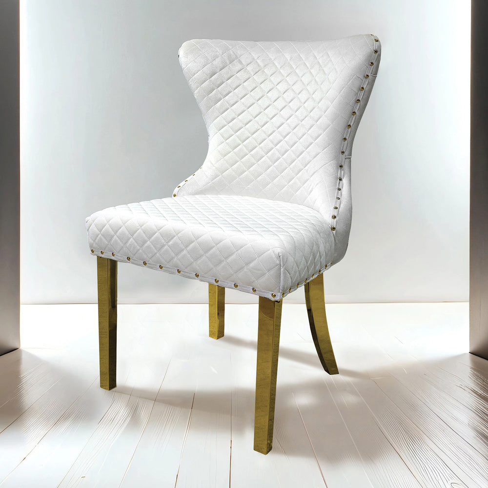 Furniture of America - Portanova Gold Chair Set of 2 in White - FM33015WH-SC-2PK View 1