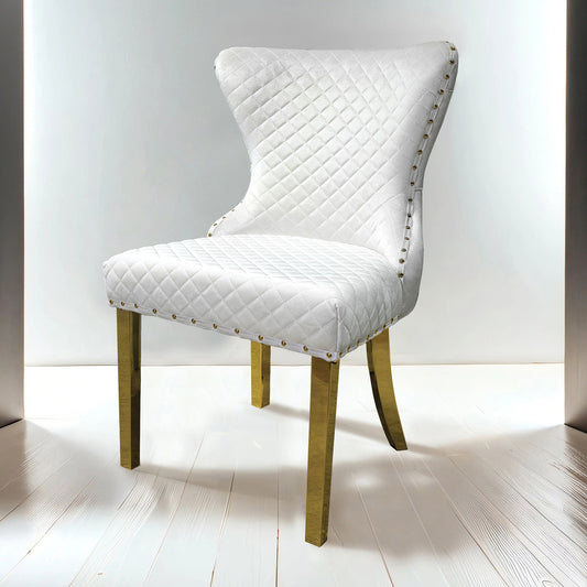 Furniture of America - Portanova Gold Chair Set of 2 in White - FM33015WH-SC-2PK View 1