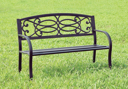 Furniture of America - Potter Patio Steel Bench in Black - CM-OB1808 View 1