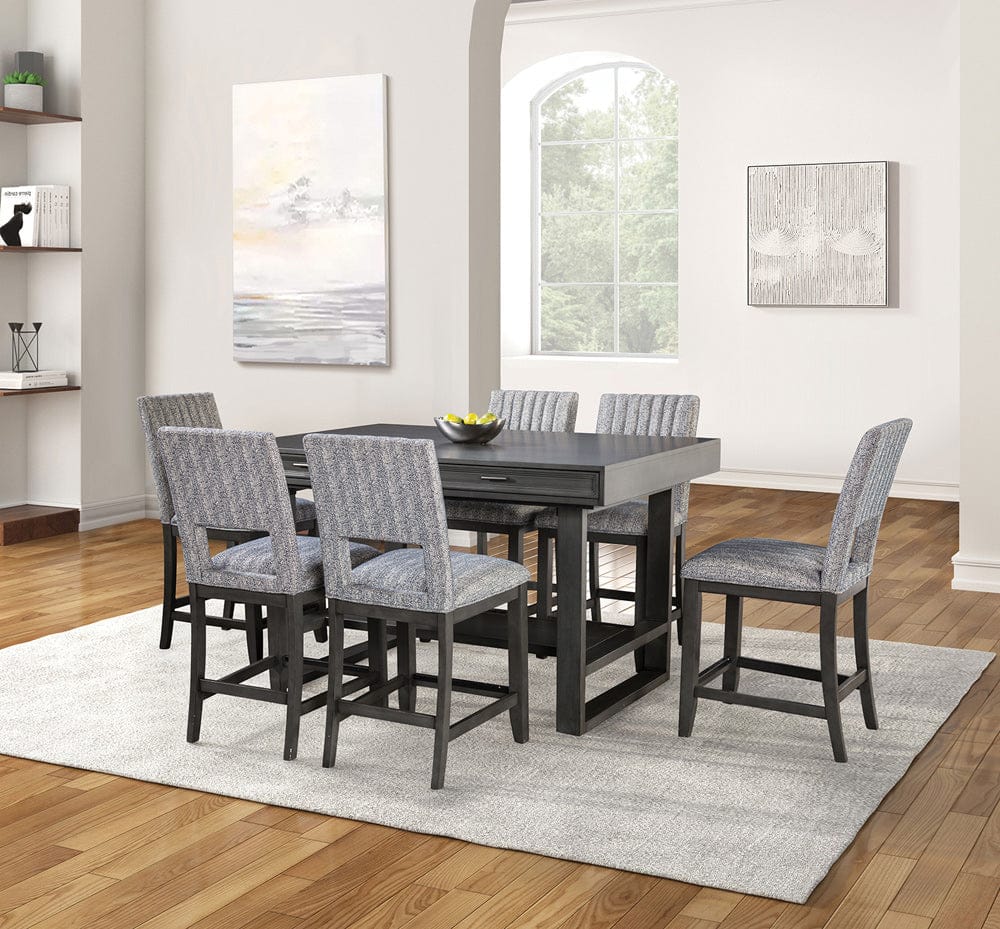 Furniture of America - Potton 7 Pc. Counter Ht. Table Set in Gray - FM3425GY-PT-7PC-BL View 1