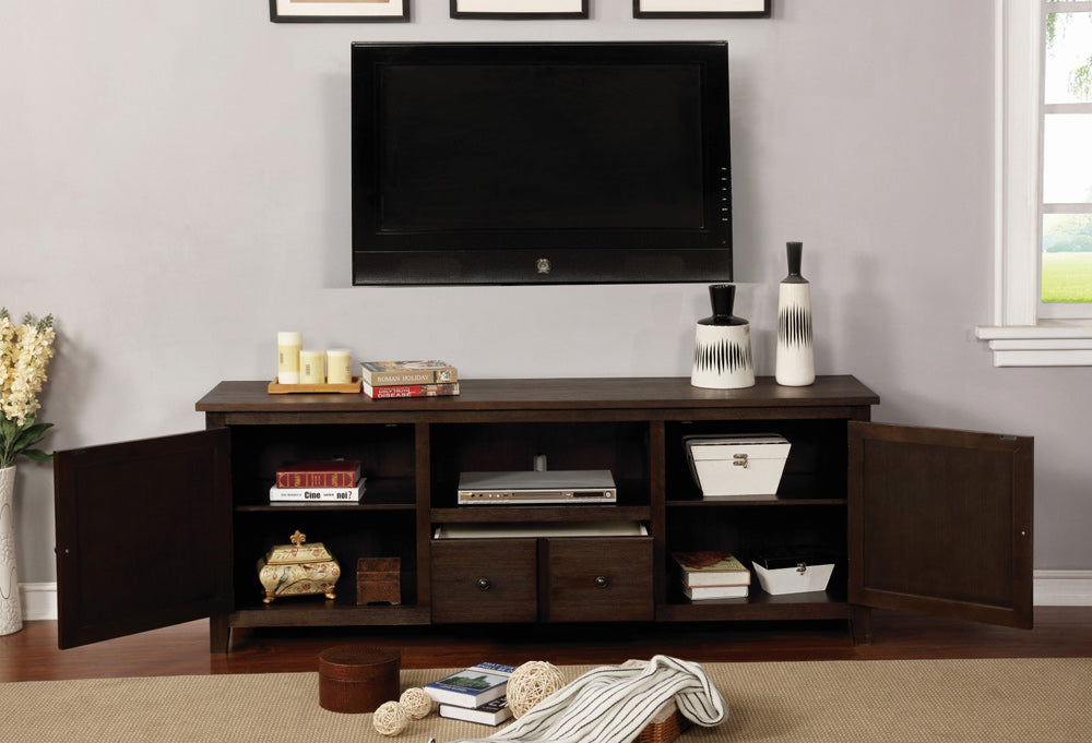 Furniture of America - Presho 72" TV Stand in Dark Oak - CM5902DA-TV-72 View 2