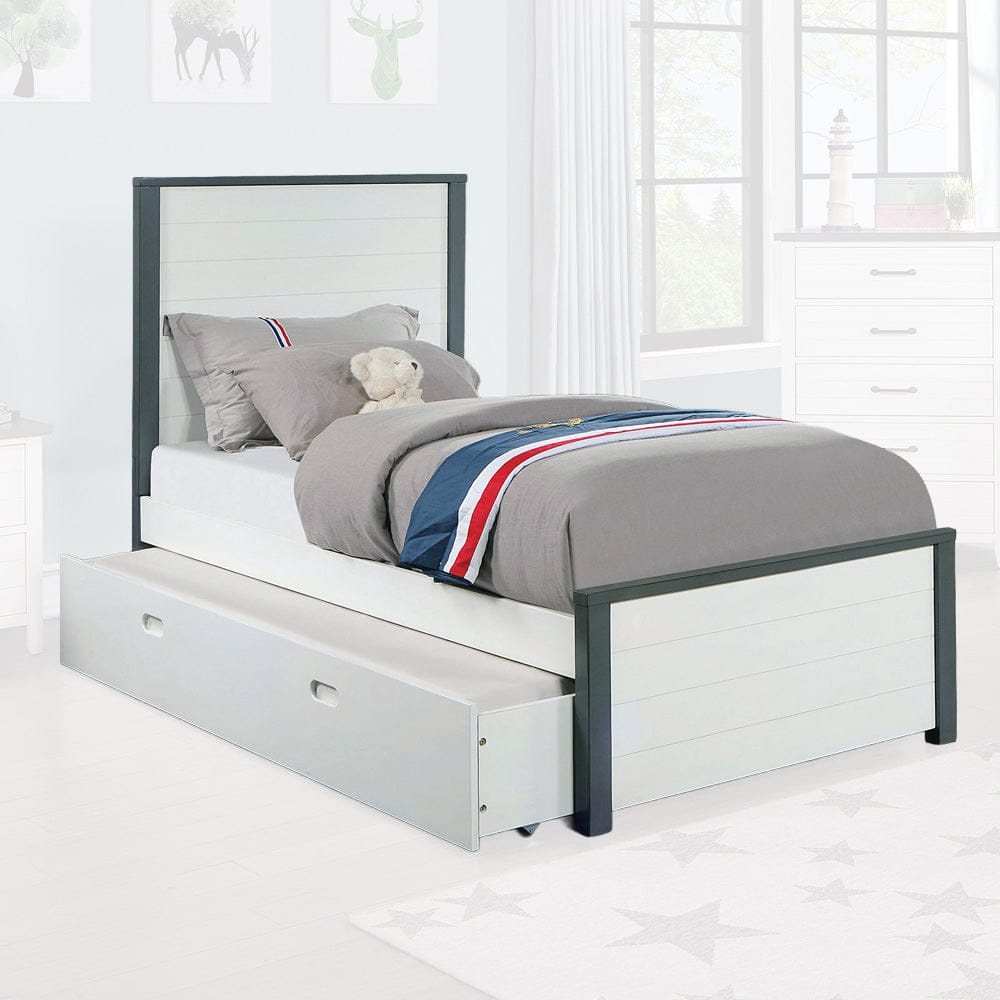 Furniture of America - Priam Twin Bed w/ Trundle in White - CM7467WH-T-BED+TR View 1
