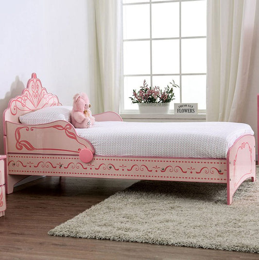 Furniture of America - Princess Crown Single Bed Twin Bed in Pink - CM7632-BED View 1