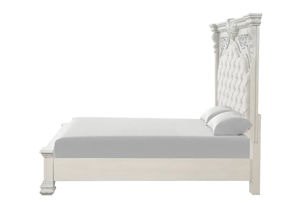 Furniture of America - Promenade - 4 Pc. Queen Bedroom Set w/ 2NS - Wire Brushed White - FM70001WH-Q-5PC-2NS view 6