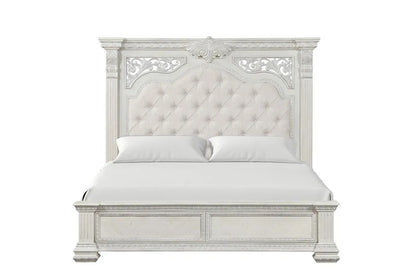 Furniture of America - Promenade - 4 Pc. Queen Bedroom Set w/ Chest - Wire Brushed White - FM70001WH-Q-5PC-C view 5