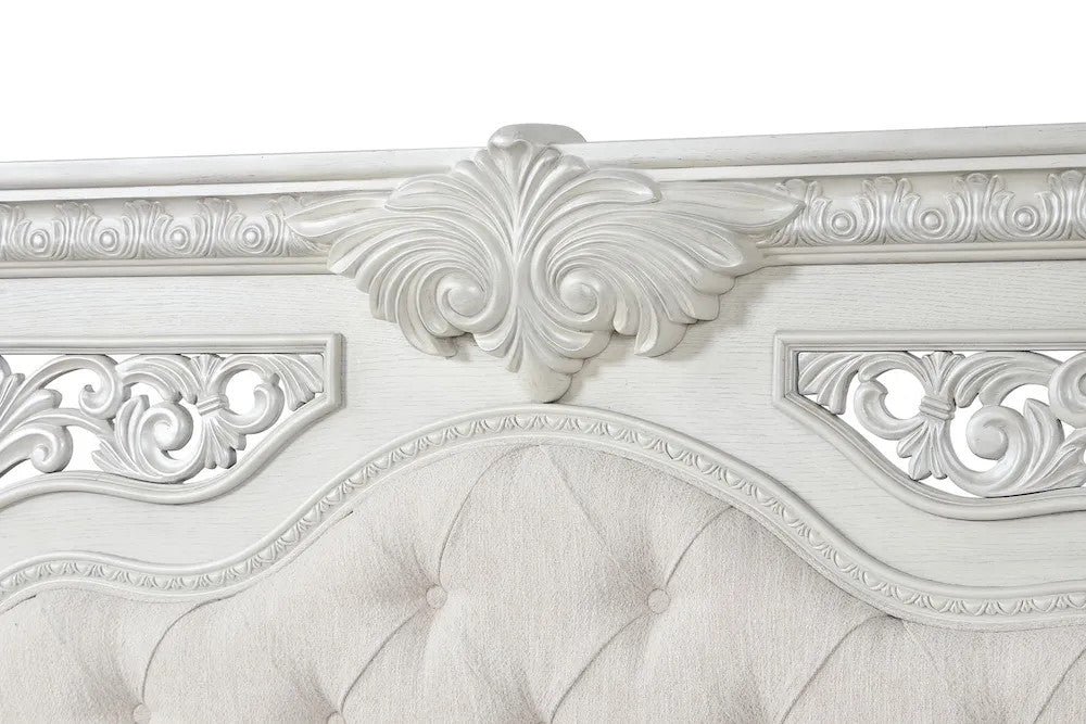 Furniture of America - Promenade - 4 Pc. Queen Bedroom Set w/ Chest - Wire Brushed White - FM70001WH-Q-5PC-C view 8
