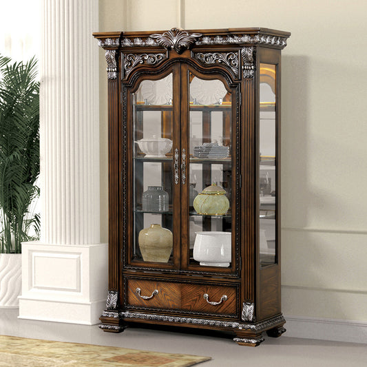 Furniture of America - Promenade Curio Cabinet in Dark Brown - FM31002DB-CR View 1