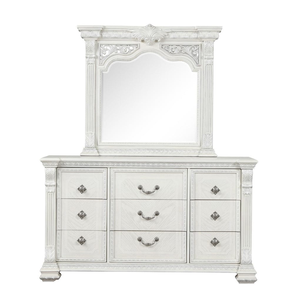 Furniture of America - Promenade Dresser w/Jewelry Box in Wire Brushed White - FM70001WH-D View 3