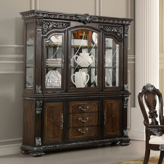 Furniture of America - Promenade Hutch And Buffet in Dark Brown - FM31002DB-HB-SET View 1