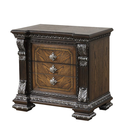 Furniture of America - Promenade Nightstand w/ Hidden Drawer USB A-C in Espresso - FM70002DB-N View 3