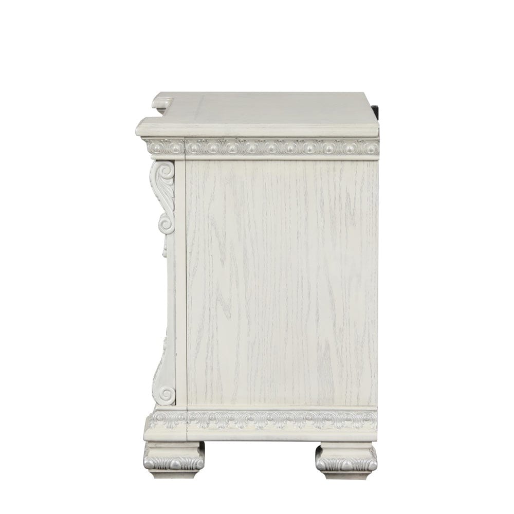 Furniture of America - Promenade Nightstand w/ Hidden Drawer USB A-C in Wire Brushed White - FM70001WH-N View 6