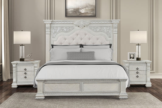 Furniture of America - Promenade Queen Bed in Wire Brushed White - FM70001WH-Q-BED View 2