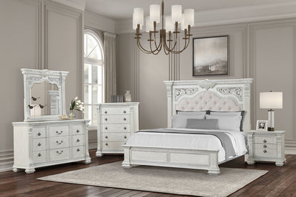 Furniture of America - Promenade Queen Bed in Wire Brushed White - FM70001WH-Q-BED View 4