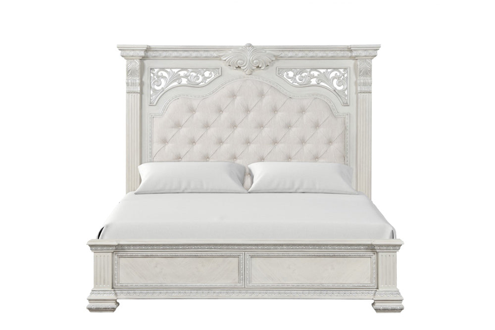 Furniture of America - Promenade Queen Bed in Wire Brushed White - FM70001WH-Q-BED View 5