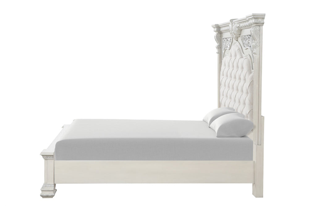 Furniture of America - Promenade Queen Bed in Wire Brushed White - FM70001WH-Q-BED View 6
