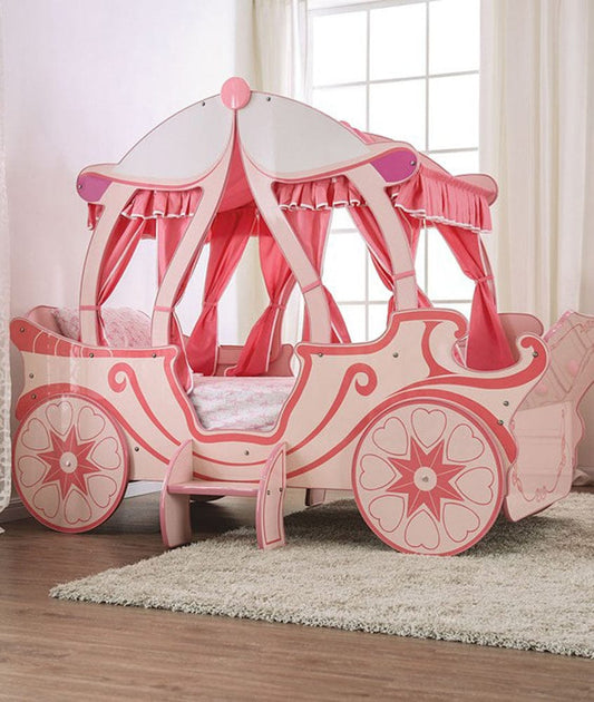 Furniture of America - Pumpkin Carriage Bed Twin Bed in Pink - CM7630-BED View 1