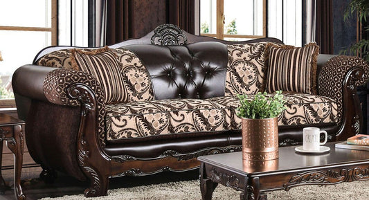 Furniture of America - Quirino Sofa in Light Brown/Dark Brown - SM6416-SF View 1