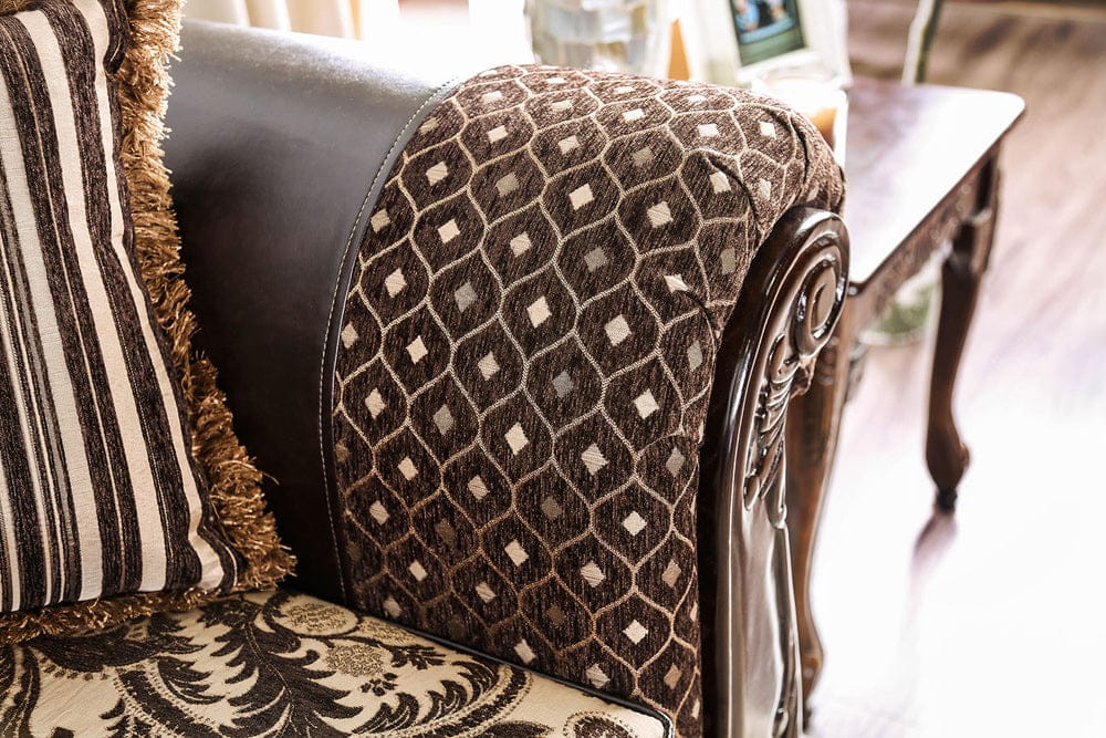 Furniture of America - Quirino Sofa + Loveseat in Light Brown/Dark Brown - SM6416-2PC View 3