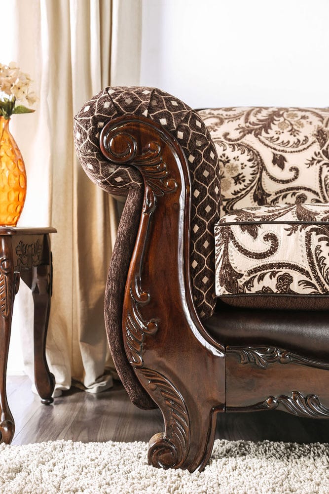 Furniture of America - Quirino Sofa + Loveseat in Light Brown/Dark Brown - SM6416-2PC View 5