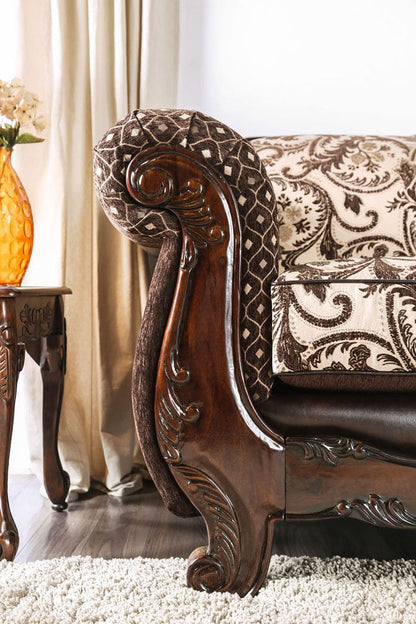 Furniture of America - Quirino Sofa + Loveseat in Light Brown/Dark Brown - SM6416-2PC View 5