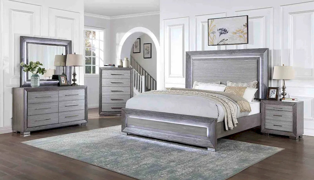 Furniture of America - Raiden - 4 Pc. Queen Bedroom Set w/ Chest - CM7468GY-Q-5PC-CHEST view 1