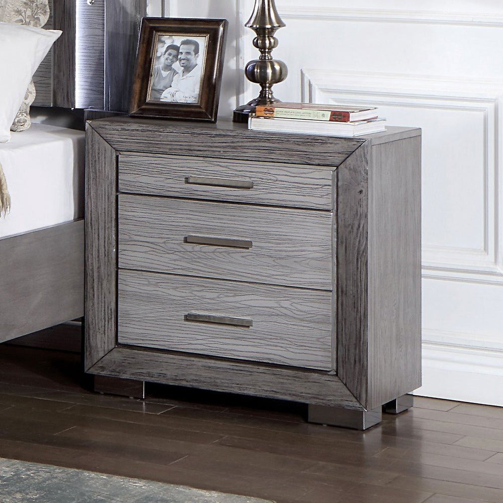 Furniture of America - Raiden Nightstand w/ USB in Gray - CM7468GY-N View 1