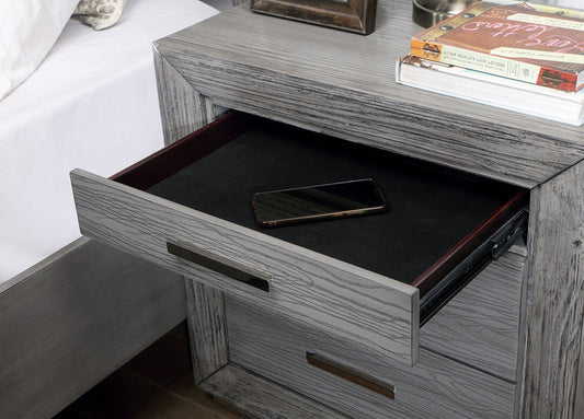 Furniture of America - Raiden Nightstand w/ USB in Gray - CM7468GY-N View 2