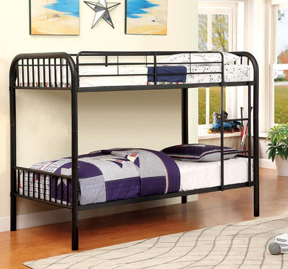 Furniture of America - Rainbow Metal Twin/Twin Bunk Bed in Black - CM-BK1035BK View 1