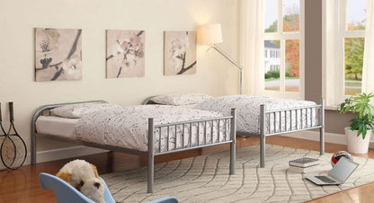 Furniture of America - Rainbow Metal Twin/Twin Bunk Bed in Silver - CM-BK1035SV View 2