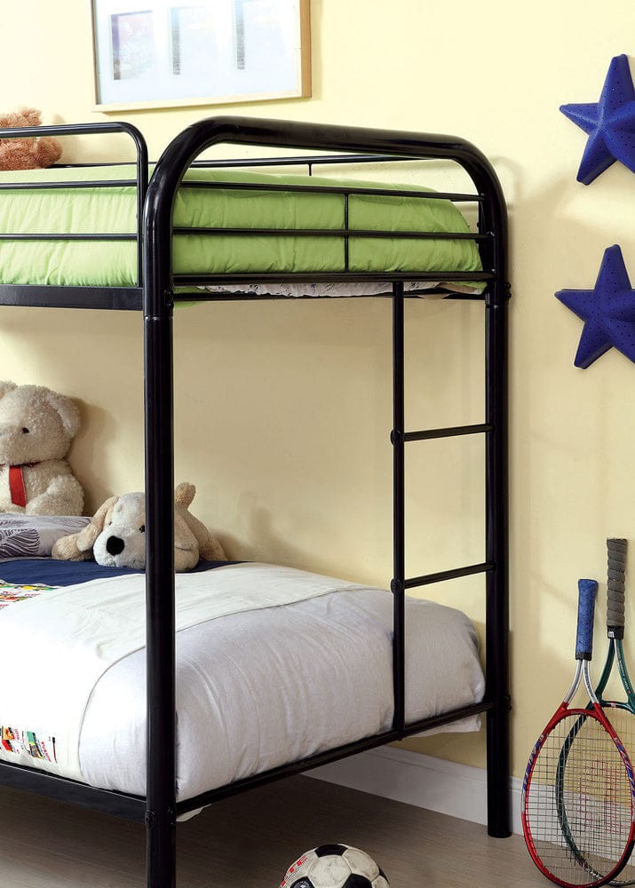 Furniture of America - Rainbow Twin/Twin Bunk Bed in Black - CM-BK1032-BK View 2