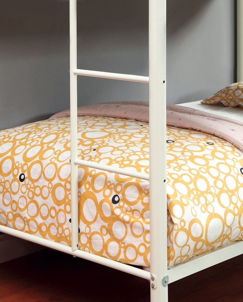 Furniture of America - Rainbow Twin/Twin Bunk Bed in White - CM-BK1032-WH View 2
