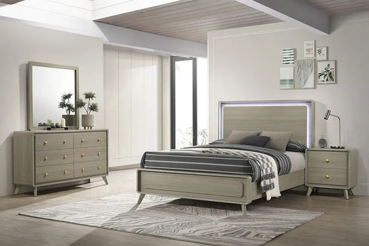 Furniture of America - Rainier - 4 Pc. Queen Bedroom Set w/ 2NS (Panel HB) - FM72002GY-Q-5PC-2N view 1