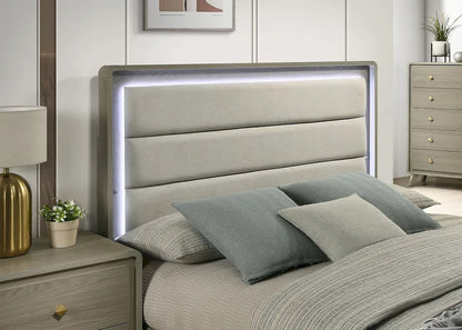 Furniture of America - Rainier - 4 Pc. Queen Bedroom Set w/ 2NS (Uph HB) - FM72002GY-Q-U-5PC-2N view 3