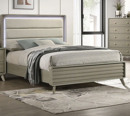 Furniture of America - Rainier Upholstered E.King Bed in Gray - FM72002GY-EK-U-BED View 1