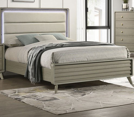Furniture of America - Rainier Upholstered Queen Bed in Gray - FM72002GY-Q-U-BED View 1