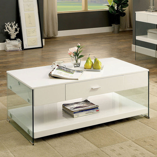 Furniture of America - Raya Coffee Table in White - CM4451WH-C View 1