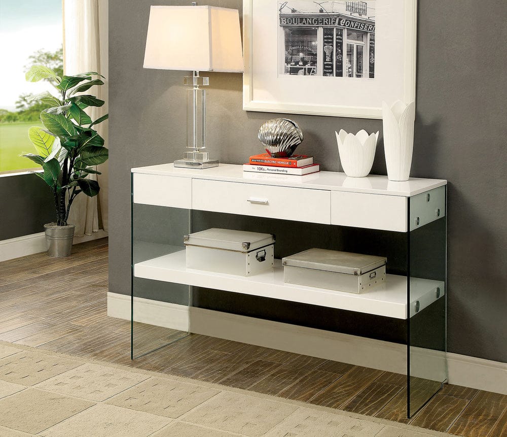 Furniture of America - Raya Sofa Table in White - CM4451WH-S View 1