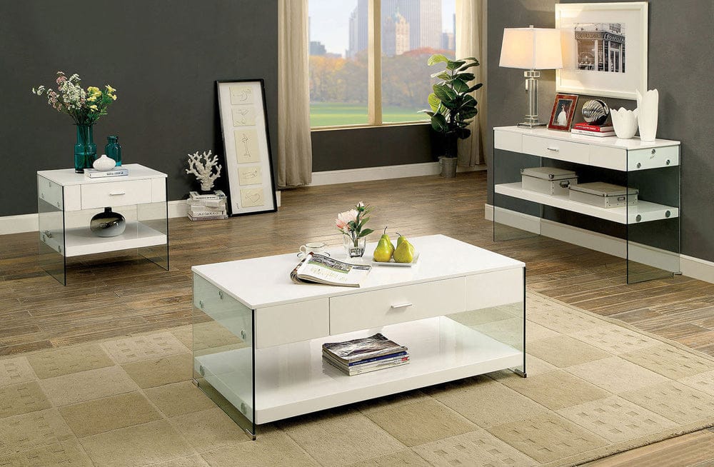 Furniture of America - Raya Sofa Table in White - CM4451WH-S View 2