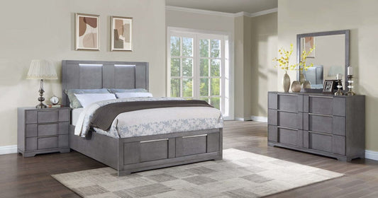 Furniture of America - Regulus 5 Pc. Queen Bedroom Set w/ 2NS in Gray - CM7475GY-Q-5PC-2NS View 1