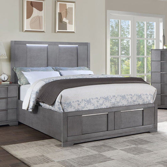 Furniture of America - Regulus E.King Bed in Gray - CM7475GY-EK-BED View 1