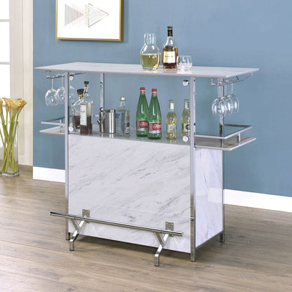 Furniture of America - Rianna Bar Table in White/Chrome - FOA-BT8343 View 1