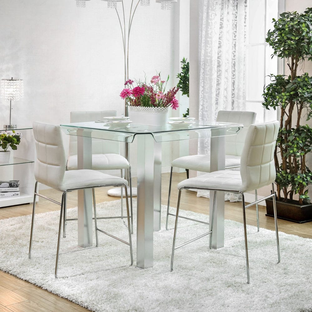 Furniture of America - Richfield Counter Ht. Table in Silver/Chrome - CM3362PT View 1