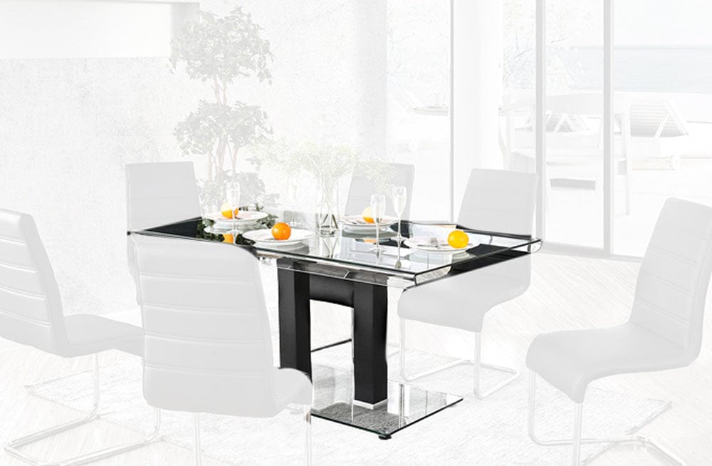 Furniture of America - Richfield Dining Table in Black/Chrome - CM3362BK-T-TABLE View 1