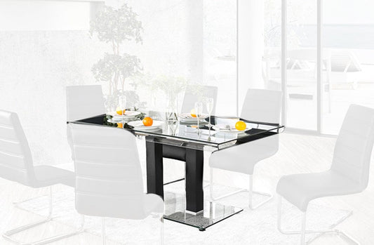 Furniture of America - Richfield Dining Table in Black/Chrome - CM3362BK-T-TABLE View 1