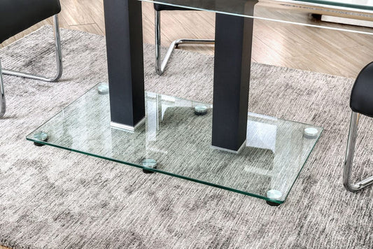 Furniture of America - Richfield Dining Table in Black/Chrome - CM3362BK-T-TABLE View 2